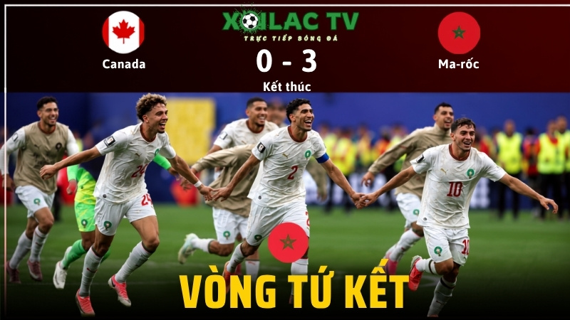 Morocco chính thức tiến vào tứ kết